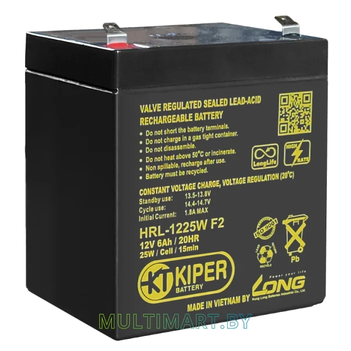 Аккумулятор для ИБП Kiper HRL-1225W F2 (12В/6 А·ч)